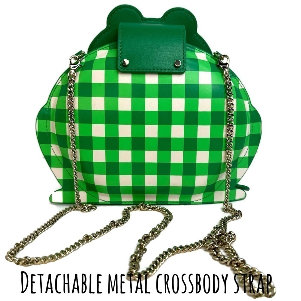 Kate Spade NY Green Gingham Hoppkins Frog Plaid Crossbody Bag NWT! - Picture 14 of 16